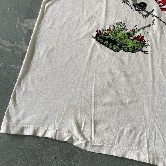 Vintage 1970s Champion Ringer T-Shirt Mens Large Air Force Destroy Army Football - Picture 8 of 9